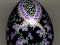 Pale Spiked Lobelial Ukrainian Easter Egg Pysanky By So Jeo : Pysanky pysanka ukrainian ukraine easter egg batik art shell floral flowers purple mauve lavendar leaves vines stars diamonds blooms birds peach pink magenta blue purple green yellow gold sojeo